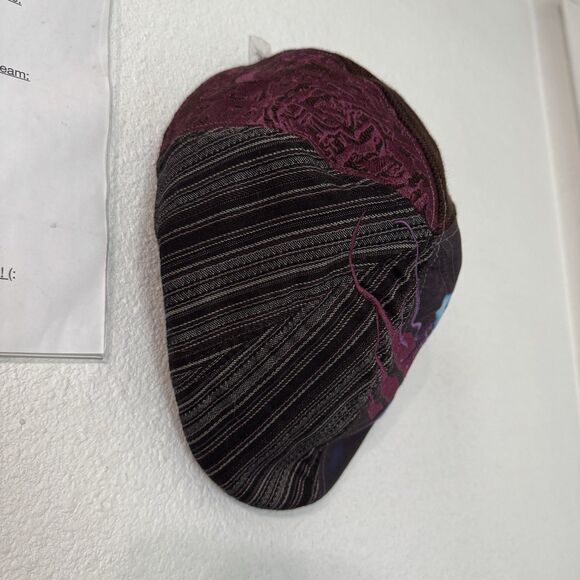 1333 Minna Newsboy Cap Goorin Bros Embroidered Woman Art Hat XL RARE Y2K Artsy - Picture 4 of 6